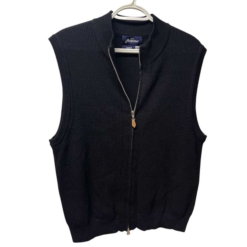 Jack Nicklaus 100% Merino Wool Legacy collection Black warm Vest Size Small